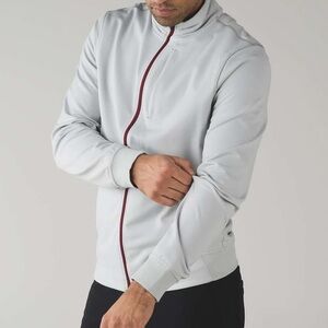Lululemon Athletica Men's PrePost Jacket, Zip Up, Heathered Silver Spoon, Large